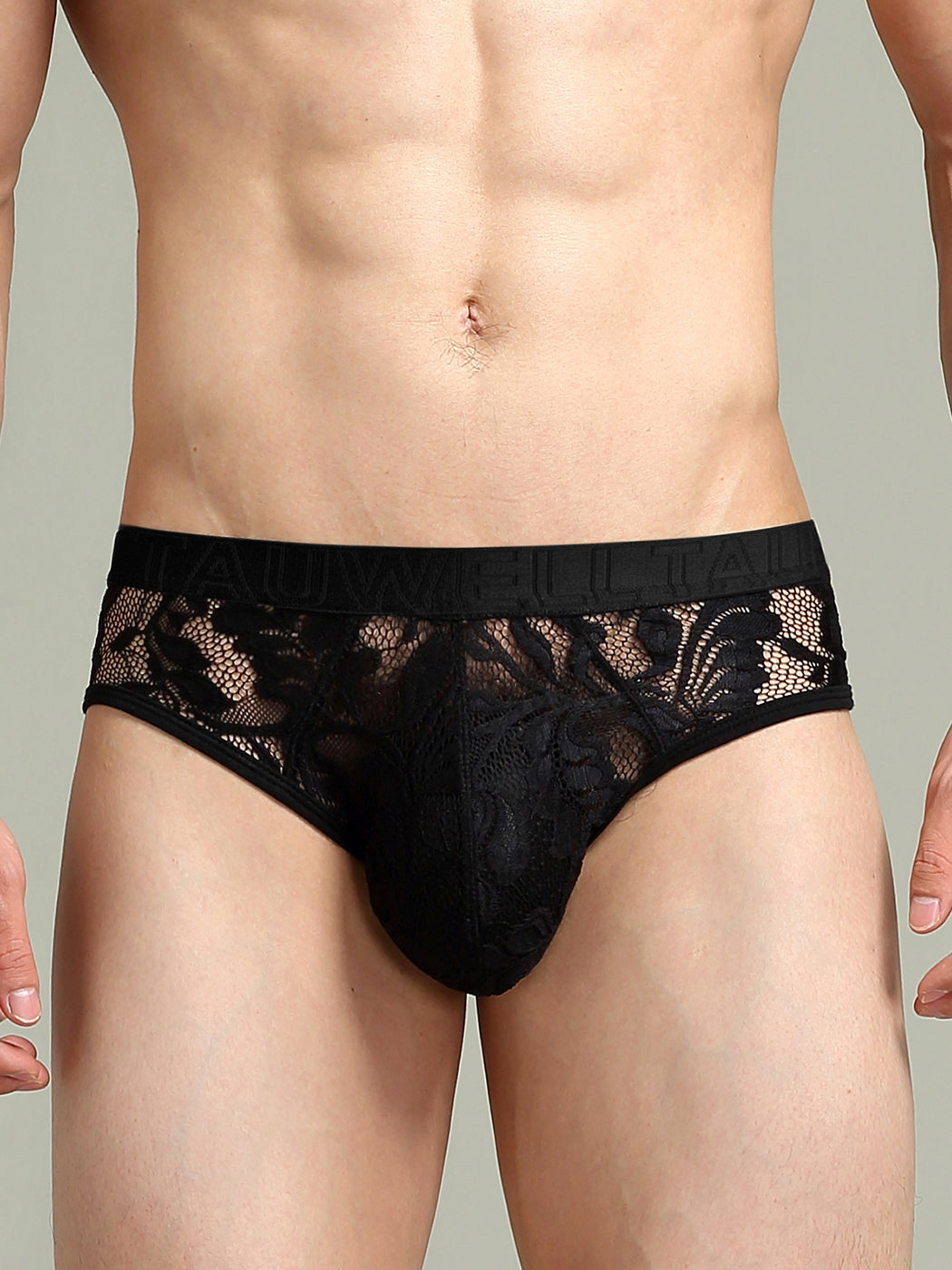 Men's Sexy Lace Semi-Sheer Trunks
