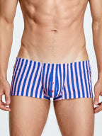 Men's Color Stripes Trunks With Button Fly