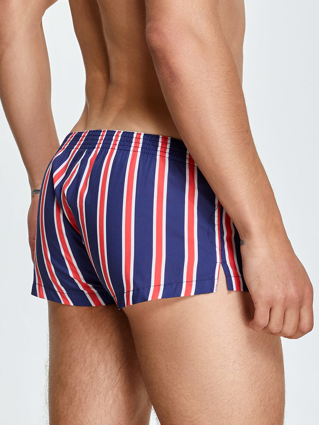 Men's Color Stripes Trunks With Button Fly