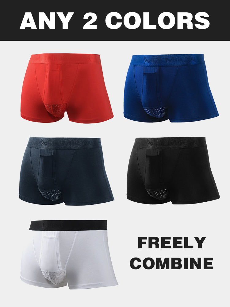 Aoelemen 2 Pack Separate Dual Support Pouch Men's Underwear