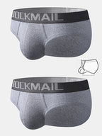 2 Pack Men's Sexy Cotton Support Contour Pouch Briefs