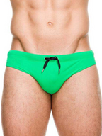 Men's Solid Swimming Briefs Drawstring Bikini