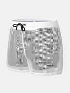 Mens Mesh Loose See Through Swim Shorts