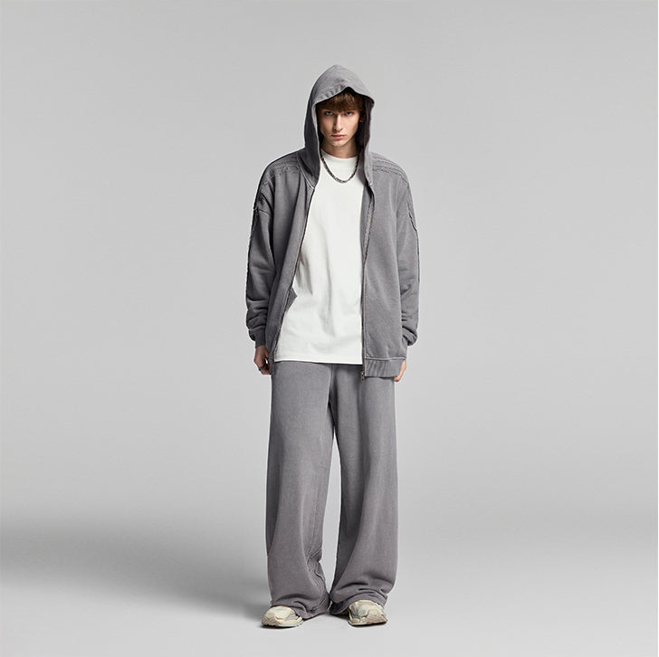 Patchwork zip jacket Gray