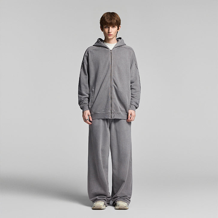 Patchwork zip jacket Gray