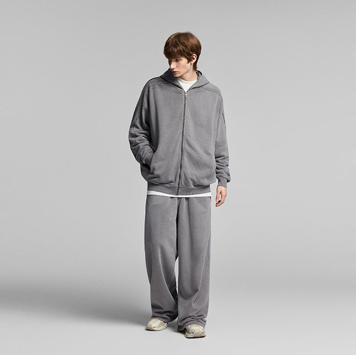 Patchwork zip jacket Gray