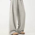 Loose Fleece Casual Pants White Gray