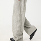 Loose Fleece Casual Pants White Gray