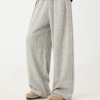 Loose Fleece Casual Pants White Gray
