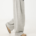 Loose Fleece Casual Pants White Gray