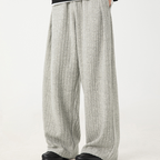Loose Fleece Casual Pants White Gray