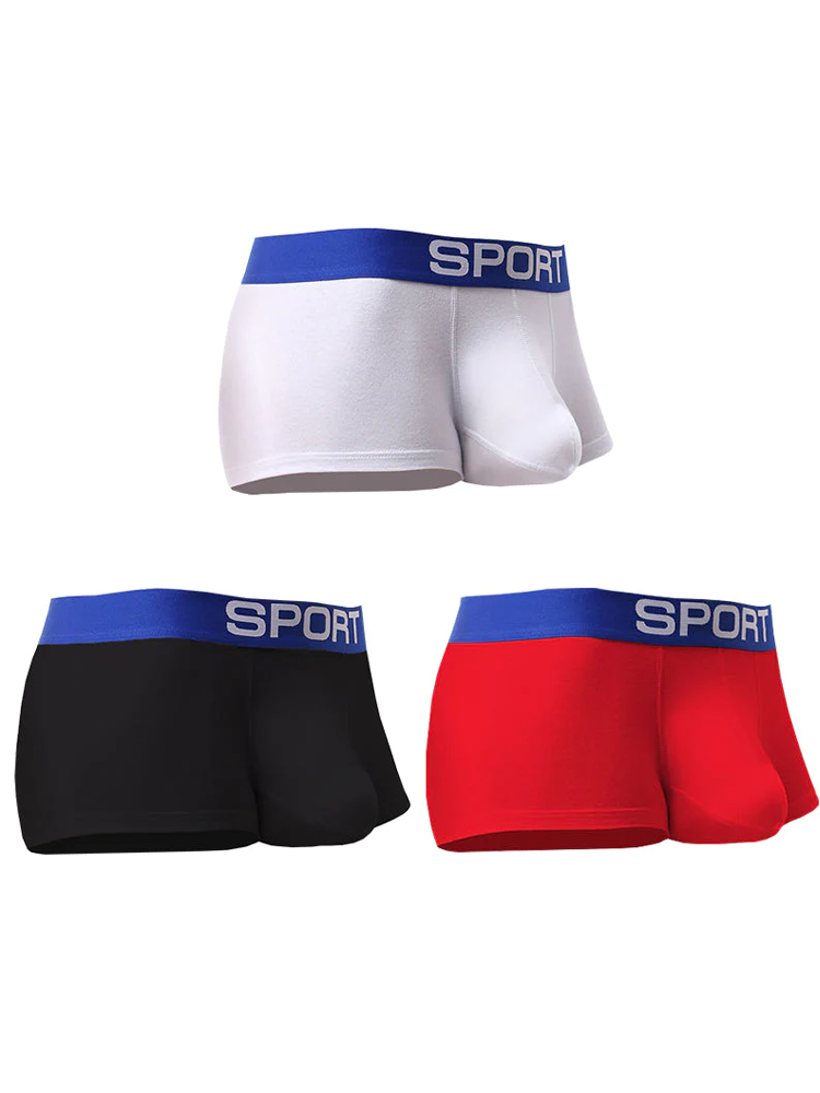 3 Pack Men's Structured Support Pouch Comfort Trunks