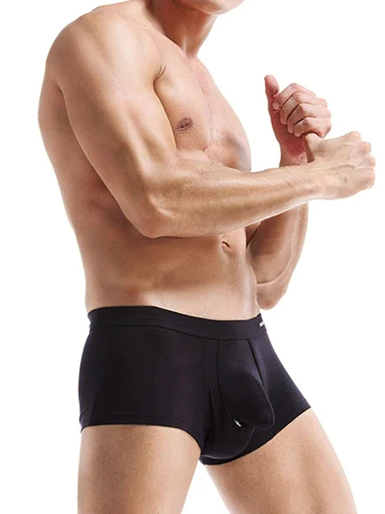 3 Pack Men's Double Pouch Underwear Separate Pouch Modal Trunks