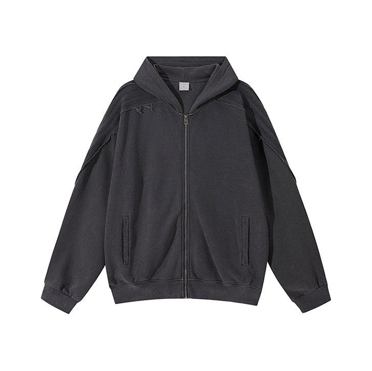 Patchwork zip jacket Gray