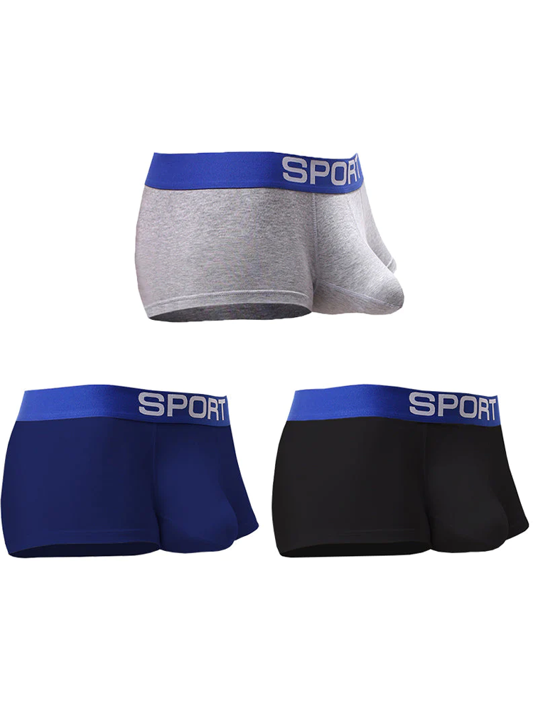 3 Pack Men's Structured Support Pouch Comfort Trunks