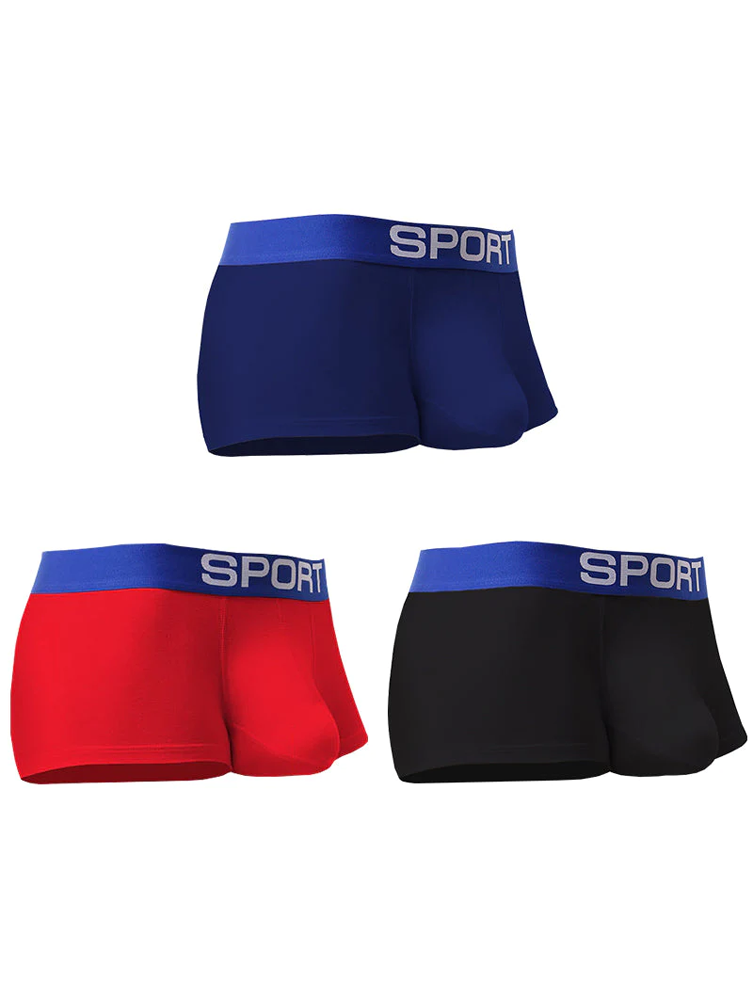 3 Pack Men's Structured Support Pouch Comfort Trunks