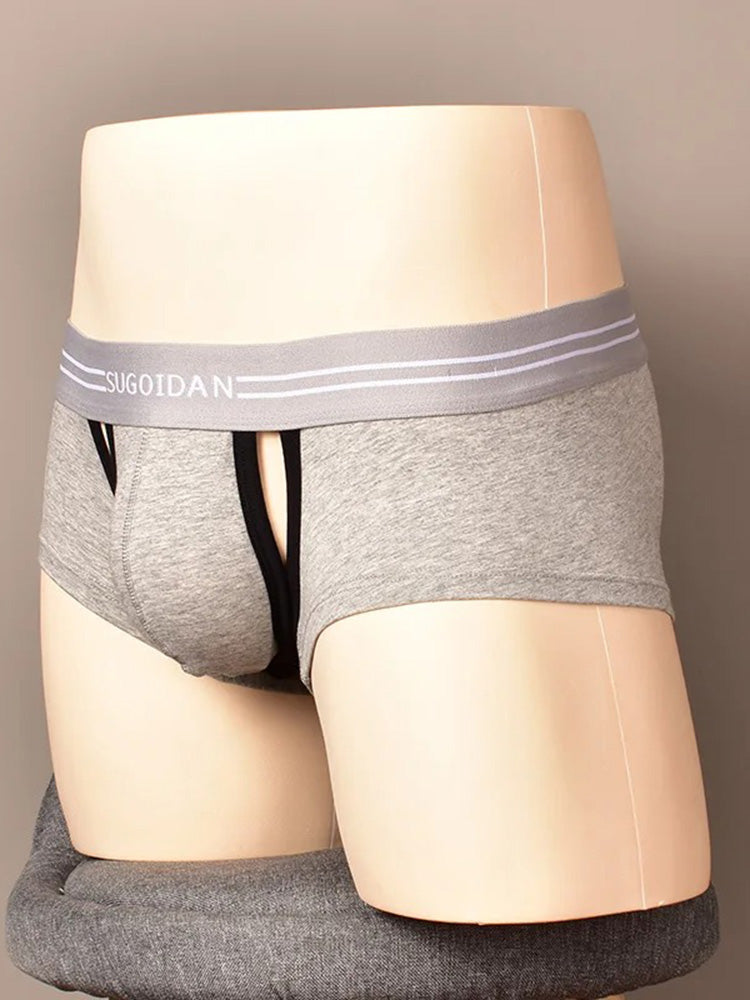 3 Pack Men’s Sexy Cutout Trunks with Lift-up Pouch
