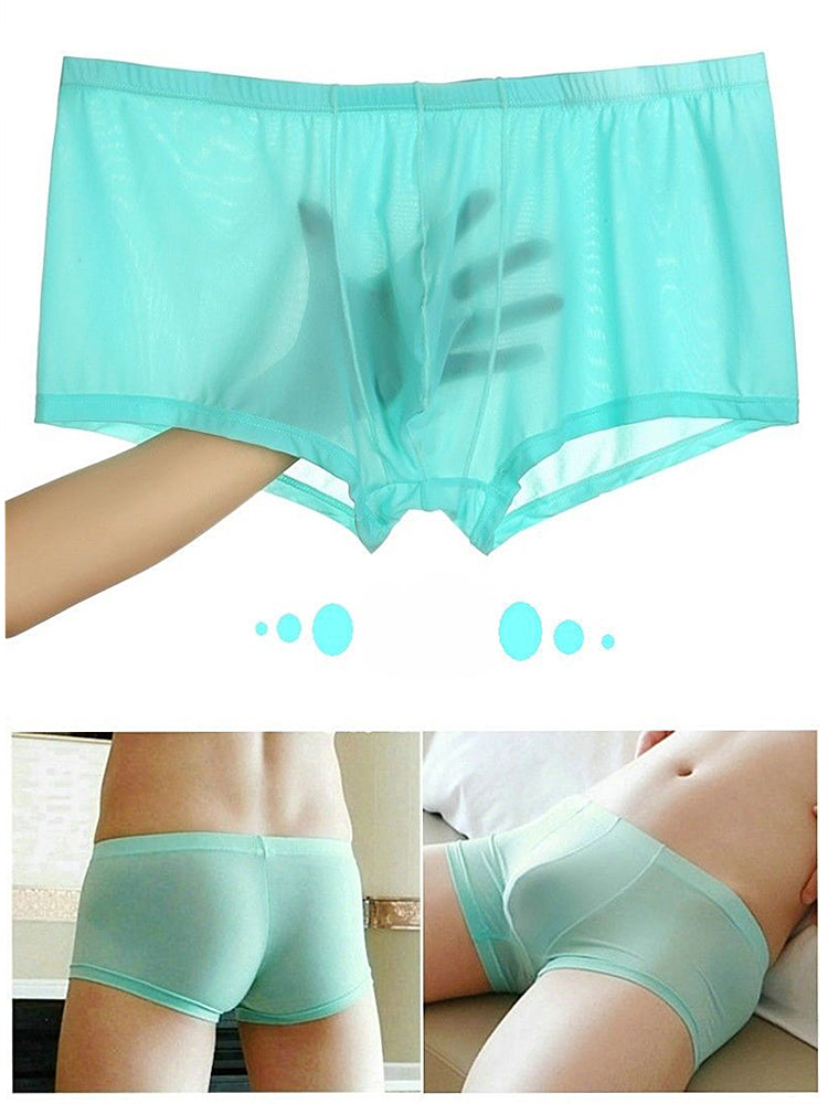 Lightweight Breathable Ice Silk U Contoured Boxers for Men