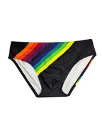 Men’s Rainbow Stripes Swim Briefs with Removable Pad