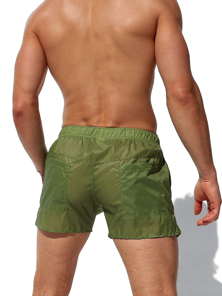 Men's Non-Lined Translucent Sexy Beach Shorts