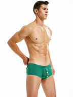 Men’s Relaxed Plaid Trunks with Button Fly