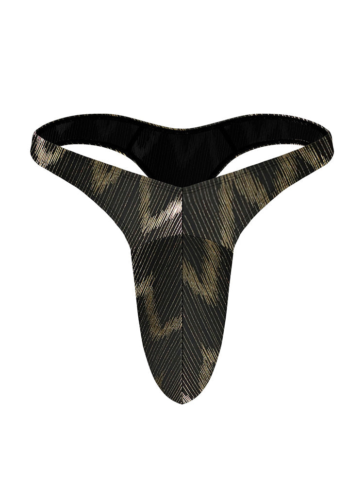 4 Pack Men's Large Pouch Playful Print Quick Dry Swim Thongs