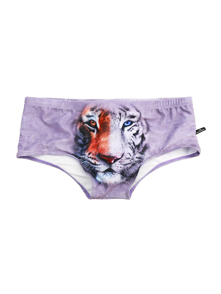 Men's Low-Rise Stylish Animal Print Swim Briefs