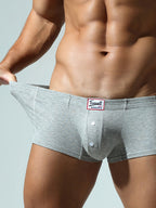 2 Pack Men's Soft Solid Color Simple Comfortable Breathable Trunks