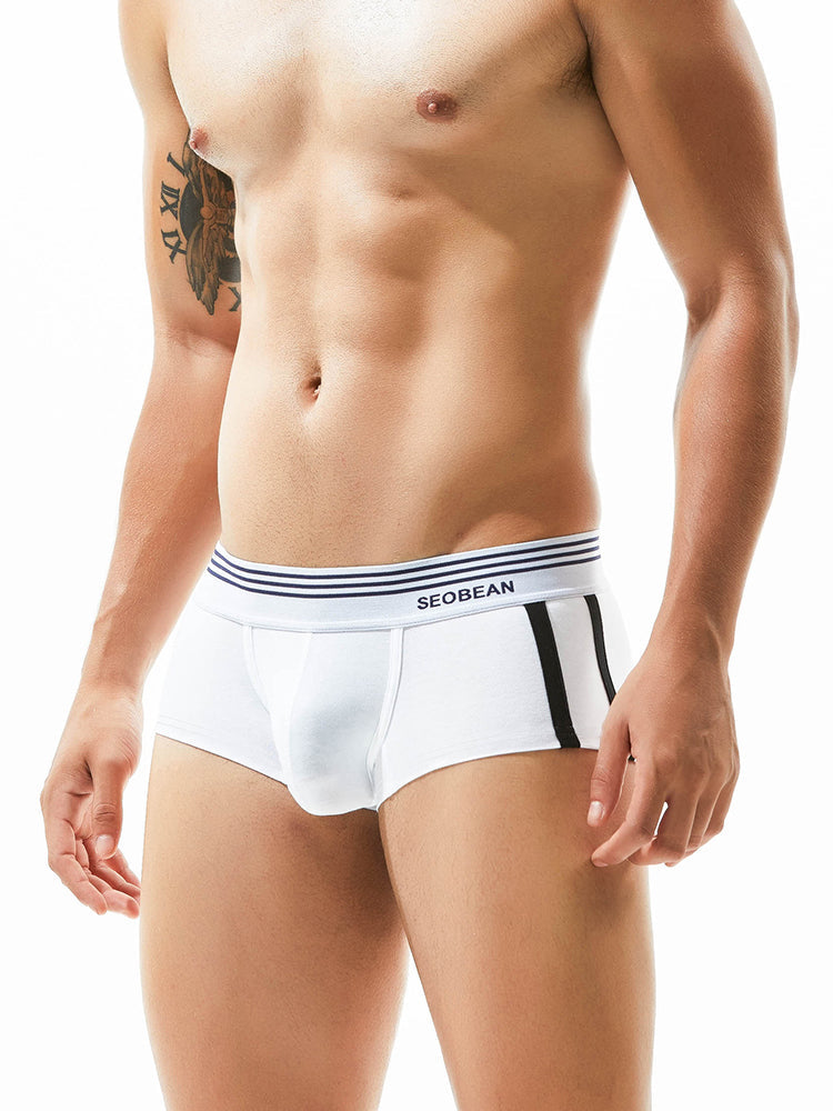 Men's Slim-Fit Cotton Trunks - Low Rise & Lifting Support