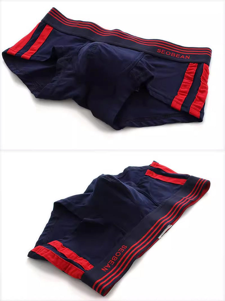 Men's Slim-Fit Cotton Trunks - Low Rise & Lifting Support