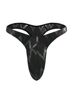 4 Pack Men's Large Pouch Playful Print Quick Dry Swim Thongs