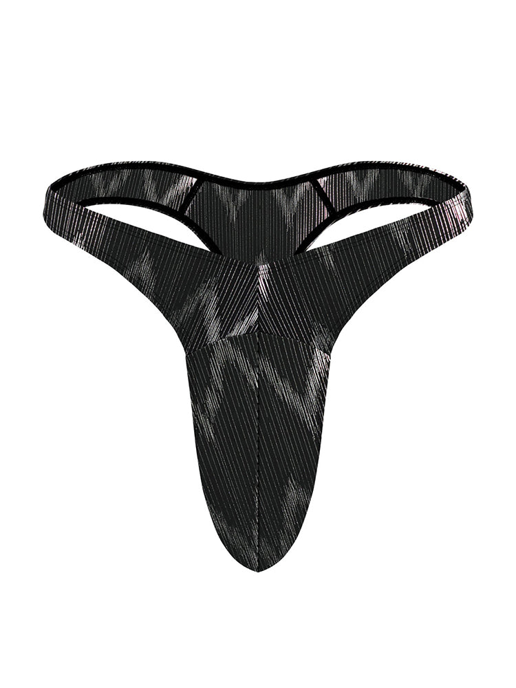 4 Pack Men's Large Pouch Playful Print Quick Dry Swim Thongs