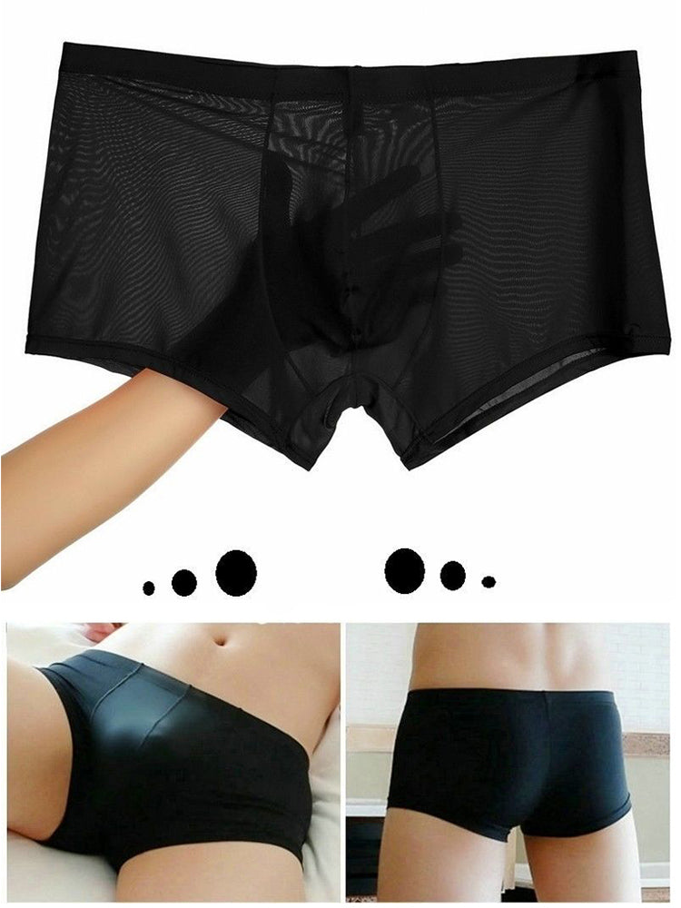 Lightweight Breathable Ice Silk U Contoured Boxers for Men
