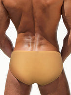Men's Quick-Dry Odor-Control Solid Color Side Snap Swim Briefs