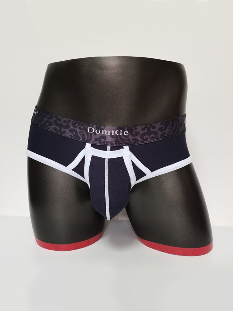 2 Pack Men's Detachable Front Pouch Durable Stretch Skin-Friendly Briefs