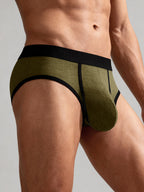 3 Pack Men's Seamless Comfort Large Supportive Pouch Sexy Low-Rise Briefs
