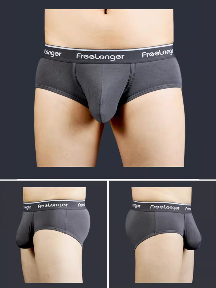 FreeLonger Men's Comfy Separate Support Pouch Briefs