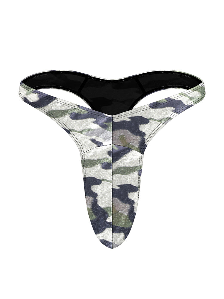 4 Pack Men's Large Pouch Playful Print Quick Dry Swim Thongs