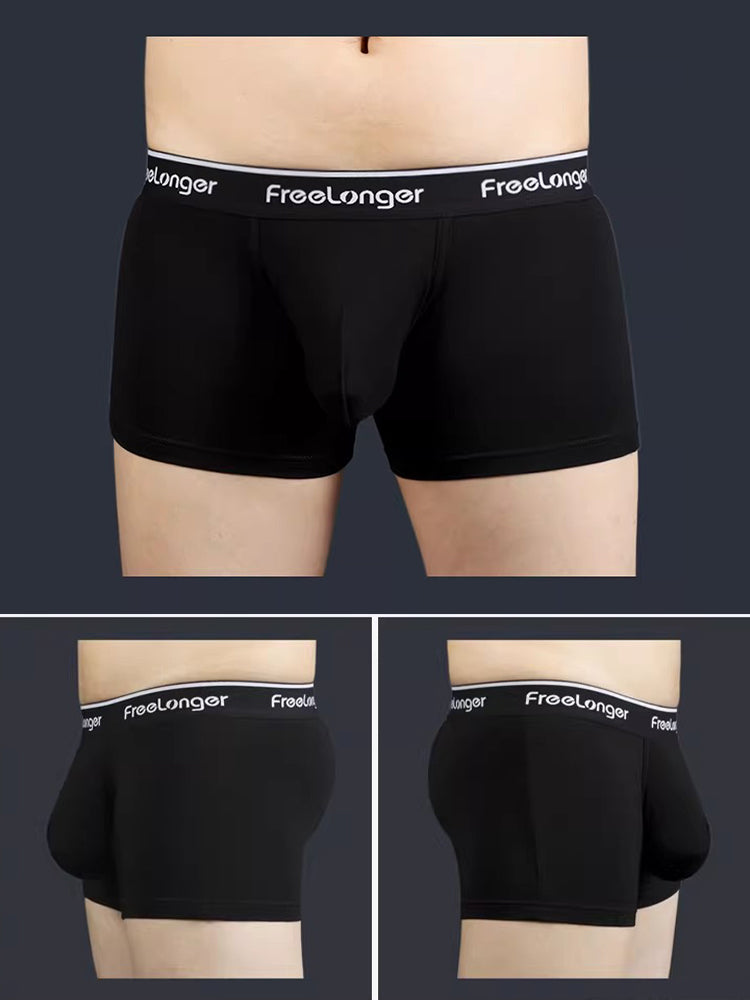 FreeLonger Men's Comfy Separate Support Pouch Trunks