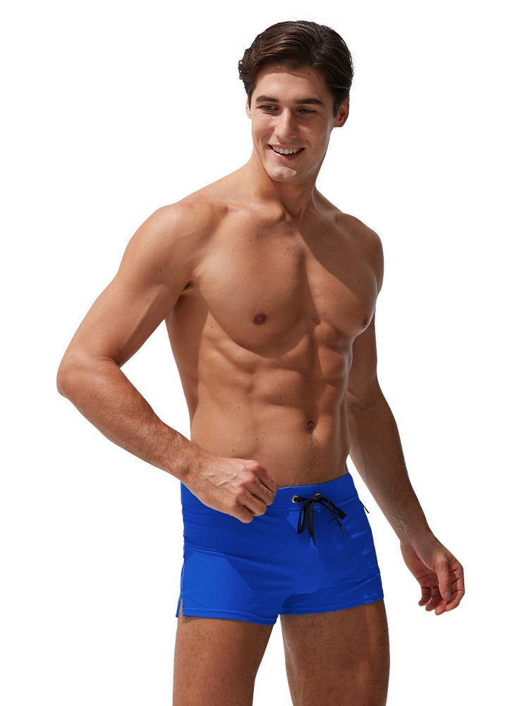 Men's Zippered Pocket Design Moisture-Wicking Swim Shorts & Trunks