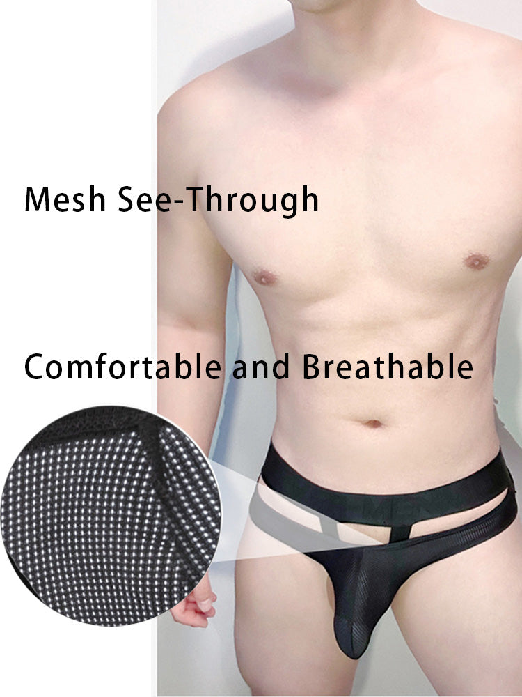 2 Pack Men's Mesh Breathable Multi-Functional Briefs