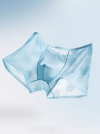 4 Pack Men's Ice Silk Antibacterial Mid-Rise Seamless Comfort Trunks