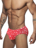 Men's 3D Pouch Printed Fitness Swim Briefs