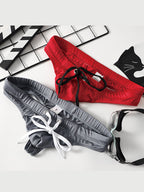 2 Pack Men's Large Pouch High Elastic Ice Silk Breathable Swim Thongs