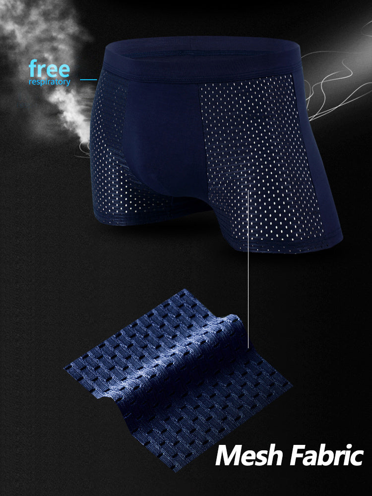 4 Pack Men’s Breathable Mesh Trunks with Antibacterial Fabric