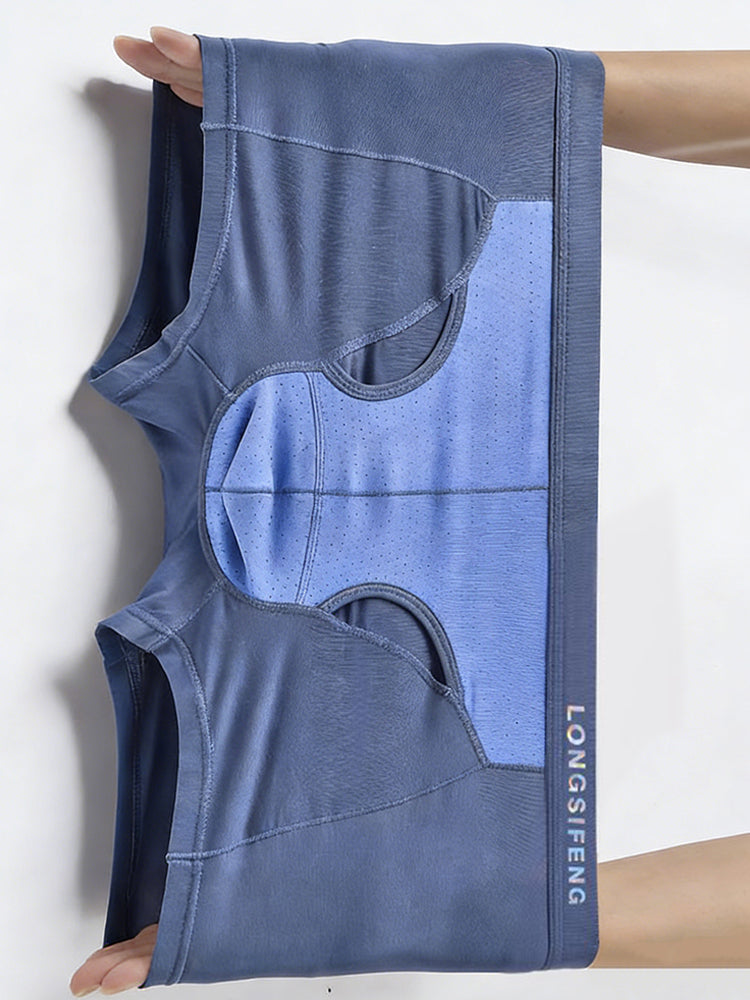 2 Pack Men's Mesh Antibacterial Support Lift & Separate Pouch Trunks