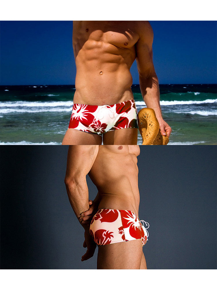 Men's Lightweight Low-Rise Bold Prints Swim Briefs & Trunks