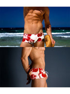 Men's Lightweight Low-Rise Bold Prints Swim Briefs & Trunks