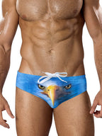 Men's Low-Rise Stylish Animal Print Swim Briefs