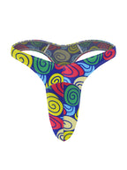 4 Pack Men's Large Pouch Playful Print Quick Dry Swim Thongs